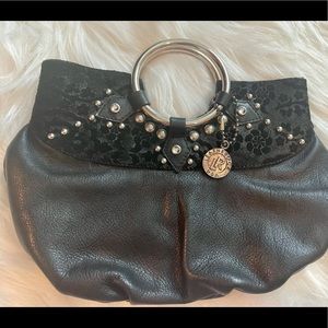 LeatherRocks clutch with Swarovski crystals
